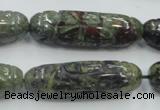 CDB204 12*40mm carved cylinder natural dragon blood jasper beads