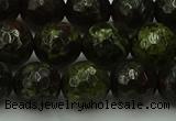 CDB314 15.5 inches 12mm faceted round dragon blood jasper beads