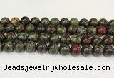 CDB344 15.5 inches 12mm round dragon blood jasper beads wholesale