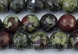 CDB355 15 inches 6mm faceted round dragon blood jasper beads