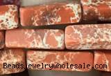 CDE1485 15.5 inches 4*13mm cuboid synthetic sea sediment jasper beads