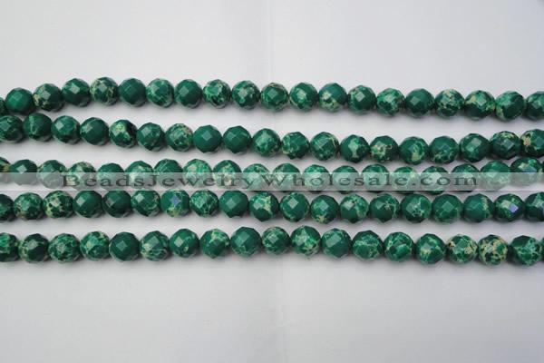 CDE2200 15.5 inches 6mm faceted round dyed sea sediment jasper beads