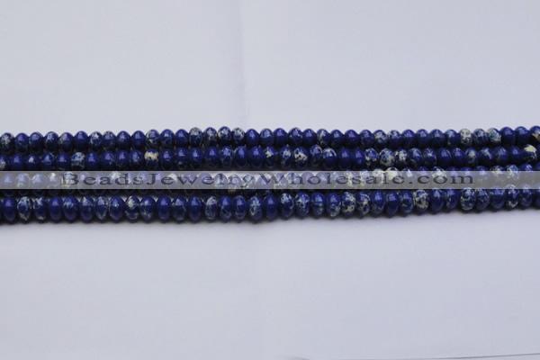 CDE2680 15.5 inches 5*8mm rondelle dyed sea sediment jasper beads