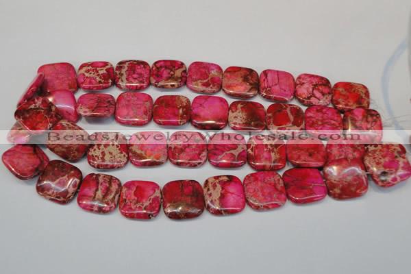 CDI625 15.5 inches 20*20mm square dyed imperial jasper beads