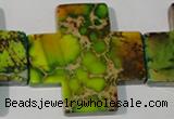 CDI954 15.5 inches 45*45mm cross dyed imperial jasper beads