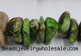 CDI989 15.5 inches 6*18mm - 10*22mm dyed imperial jasper chips beads