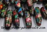 CDI990 15.5 inches 8*14mm - 8*24mm dyed imperial jasper chips beads