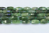 CDJ412 15.5 inches 8*14 - 9*14mm faceted freeform Canadian jade beads