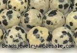 CDM101 15 inches 8mm faceted round dalmatian jasper beads