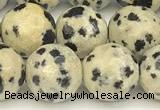 CDM103 15 inches 12mm faceted round dalmatian jasper beads