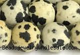 CDM109 15 inches 12mm round matte dalmatian jasper beads