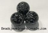 CDN1061 30mm round snowflake obsidian decorations wholesale