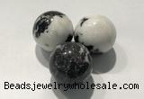 CDN1122 30mm round black & white jasper decorations wholesale