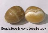 CDN1380 35*45mm egg-shaped yellow calcite decorations wholesale