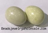 CDN1408 35*45mm egg-shaped yellow jasper decorations wholesale