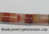 CDQ36 15.5 inches 8*8mm cube natural red quartz beads wholesale