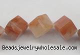 CDQ38 15.5 inches 6*6mm cube natural red quartz beads wholesale