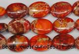 CDT531 15.5 inches 12*16mm oval dyed aqua terra jasper beads