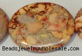 CDT537 15.5 inches 35*45mm oval dyed aqua terra jasper beads