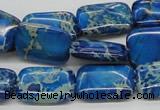CDT55 15.5 inches 13*18mm rectangle dyed aqua terra jasper beads