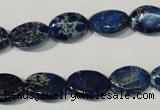 CDT913 15.5 inches 10*14mm oval dyed aqua terra jasper beads