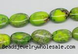 CDT92 15.5 inches 10*14mm oval dyed aqua terra jasper beads