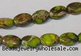 CDT939 15.5 inches 8*12mm oval dyed aqua terra jasper beads