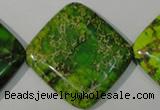 CDT951 15.5 inches 35*35mm diamond dyed aqua terra jasper beads