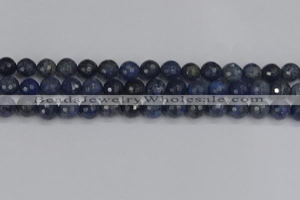 CDU319 15.5 inches 12mm faceted round blue dumortierite beads