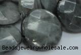 CEE39 15.5 inches 25mm faceted coin eagle eye jasper beads wholesale