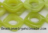 CEJ10 15.5 inches 20*20mm diamond lemon jade beads wholesale