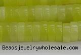 CEJ221 15.5 inches 3*8mm heishi lemon jade beads wholesale