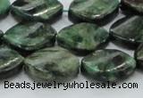 CEM28 15.5 inches 15*20mm twisted teardrop emerald gemstone beads