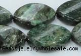 CEM29 15.5 inches 22*30mm twisted teardrop emerald gemstone beads