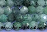 CEM78 15 inches 4mm faceted round emerald beads