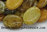 CFA48 15.5 inches 18*25mm oval yellow chrysanthemum agate beads