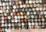 CFC341 15.5 inches 6mm round red fossil coral beads wholesale