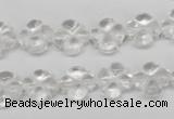 CFG75 15.5 inches 11*11mm carved flower white crystal beads