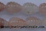 CFG750 15.5 inches 15*20mm carved teardrop natural pink quartz beads