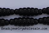 CFG760 15.5 inches 10*30mm carved rice black agate beads