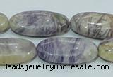 CFJ05 15.5 inches 15*30mm oval natural purple flower stone beads