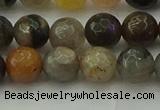 CFJ212 15.5 inches 8mm faceted round fancy jasper beads wholesale