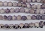 CFJ24 15.5 inches 6mm round natural purple flower stone beads