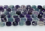 CFL1235 15.5 inches 8*10mm faceted rectangle fluorite beads