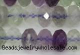 CFL1239 15 inches 4*6mm faceted rondelle fluorite gemstone beads