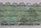 CFL1401 15.5 inches 6mm faceted nuggets green fluorite beads