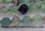 CFL1408 15.5 inches 10mm faceted nuggets fluorite gemstone beads