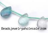 CFL24 10*14mm teardrop A- grade natural fluorite gemstone beads
