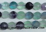 CFL325 15.5 inches 10mm faceted round natural fluorite beads