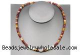 CFN217 4*6mm faceted rondelle mookaite & potato white freshwater pearl necklace CFN217 4*6mm faceted rondelle mookaite & potato white freshwater pearl necklace